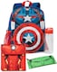 image 1 of Marvel Boys Backpack Set | Kids 4 Piece Blue Rucksack Set with School Bag, Pencil Case, Lunch Bag & Water Bottle | Captain America, Iron Man & Hulk Avengers Matching Bundle | Back to School Gifts | Blue | Blue Red Green