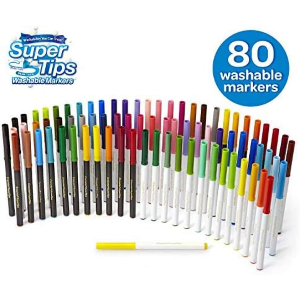 image 1 of Crayola Washable Markers Set 80 Count