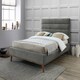 image 1 of 5ft King Size Light Grey Soft Velvet Fabric Upholstered Bed Frame Bedstead