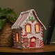 image 6 of 20cm Battery Operated Light up Gingerbread Candy Cabin with Warm White LEDs