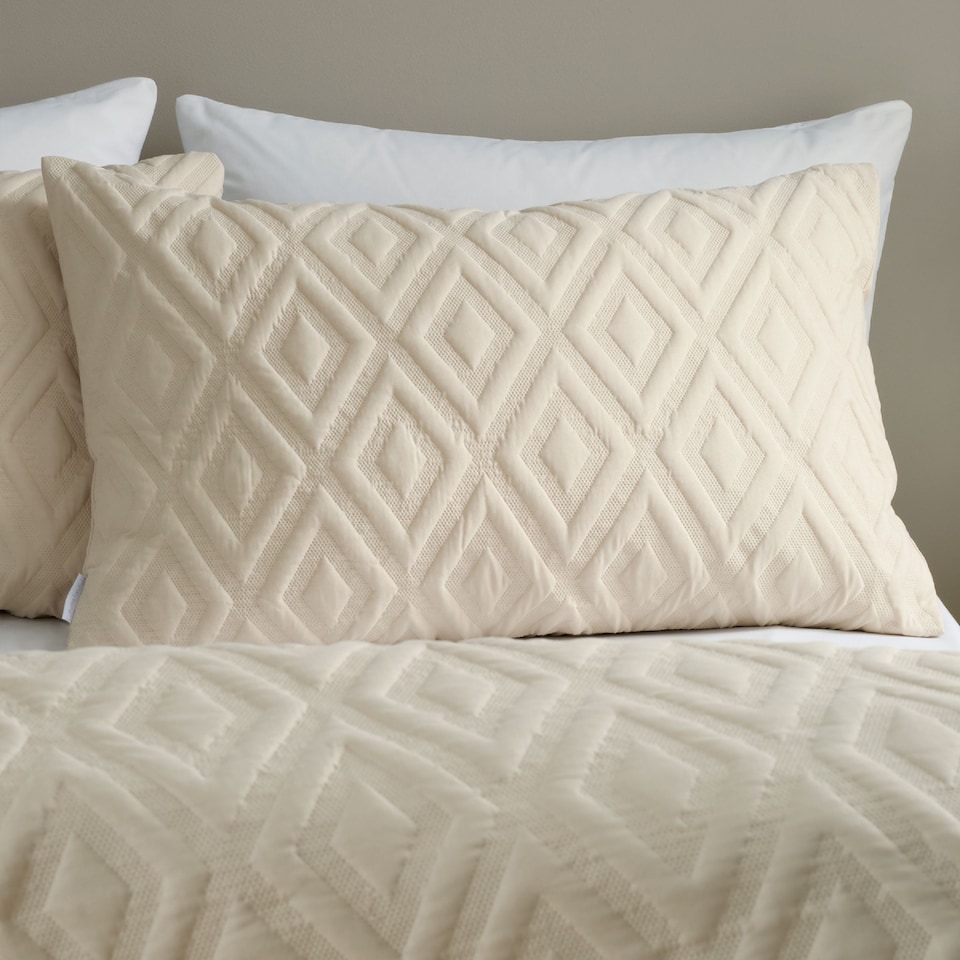 image 1 of Jacob Geo Soft Touch Duvet Cover Set | Cream | Natural | Single