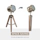 image 5 of HOMCOM Vintage Tripod Table Desk Lamp Bedside Light Copper Finish Wooden Base