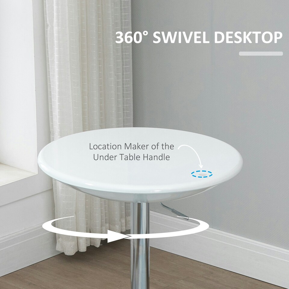 image 1 of HOMCOM Painted Top Bistro Pub Table Adjustable Swivel Counter Home