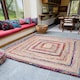 image 2 of FIESTA Square Rug and Multi Colour Recycled Fabric - Jute - L150 x W150 - Multicolour Multi