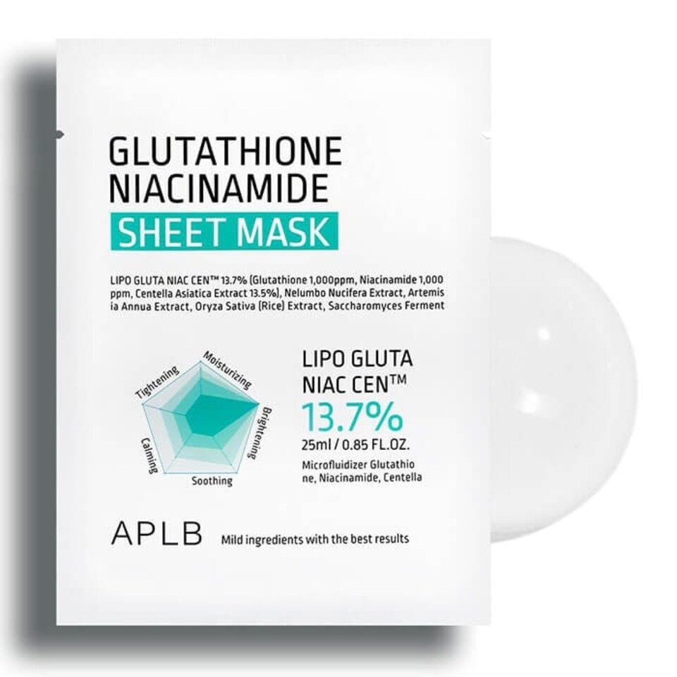 image 1 of APLB Glutathione Niacinamide Sheet Mask 25ml