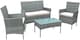 image 1 of 4 Piece Rattan Outdoor Furniture Sofa Table Chair Set Garden Patio Conservatory with Protective Rain Cover Available in Black or Grey