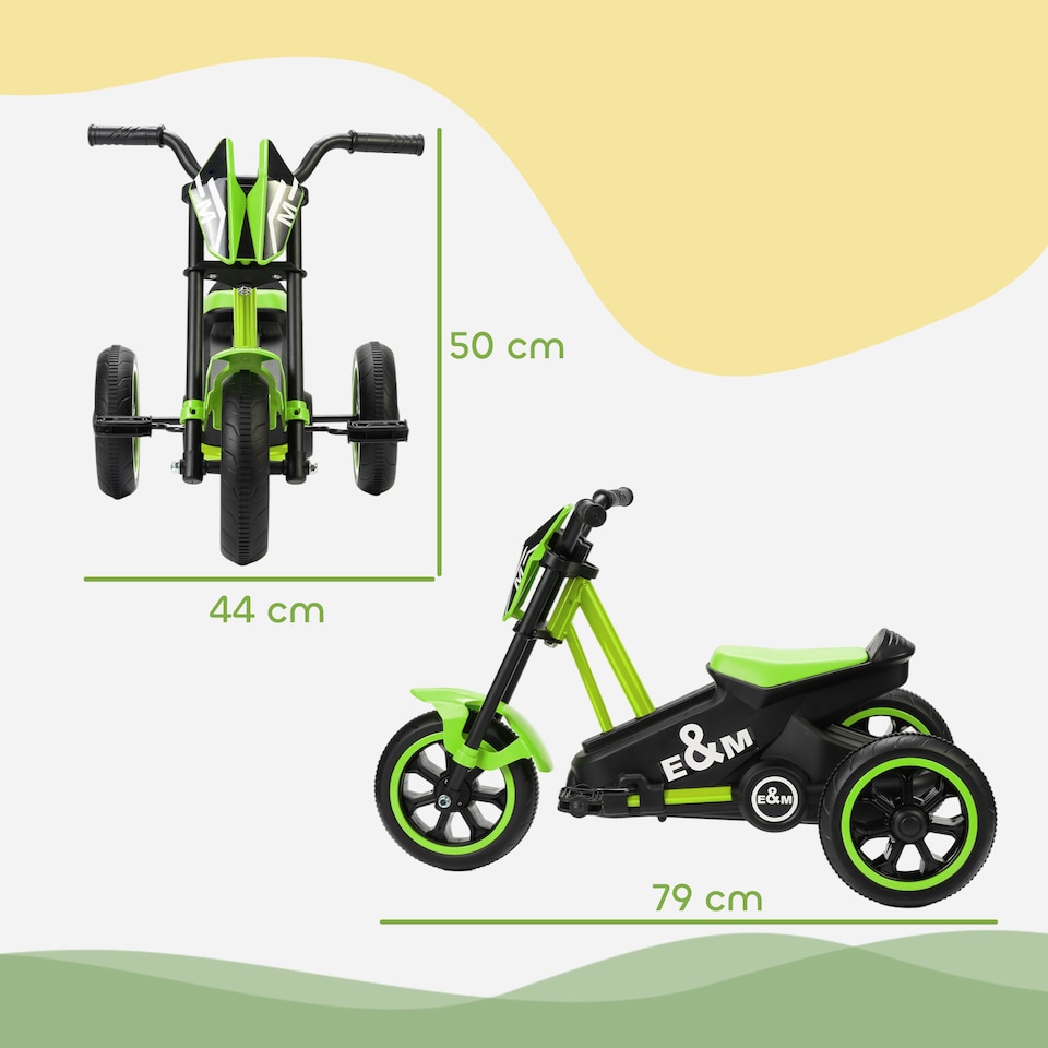 image 1 of AIYAPLAY Kids Tricycle Baby Trike, 3 Wheel Toddler Balance Bike, Green