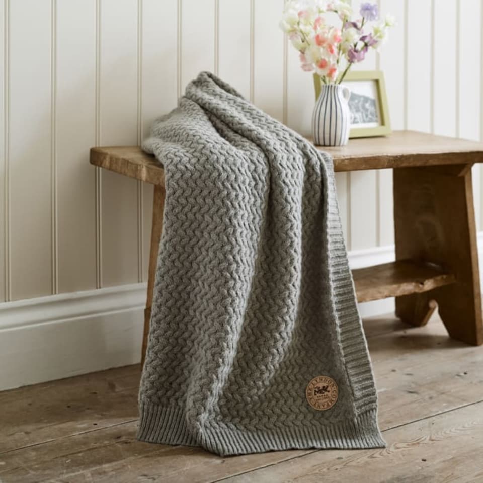 image 1 of Cadenza Supersoft Yarn Dyed Knitted Throw