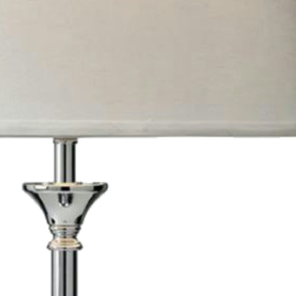 image 1 of Jasmin - 52cm Chrome Table Lamp with Ivory Shade Chrome | White