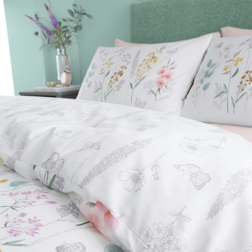 image 1 of Catherine Lansfield Emilia White Duvet Cover Set White | King