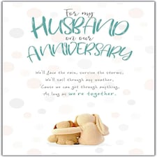 Stuffed with Love, Husband Anniversary Card, "We'll Face the Rain, Survive the Storms" Anniversary Card for Husband