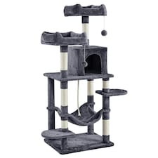 Yaheetech 149 cm Multilevel Cat Tree with Plush Perch Dark Grey