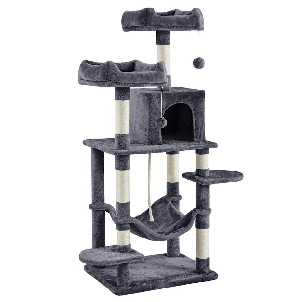image 1 of Yaheetech 149 cm Multilevel Cat Tree with Plush Perch Dark Grey