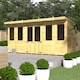 image 2 of 16ft x 7ft Pent Summer House - Wood - L214 x W474 x H201 cm | Brown