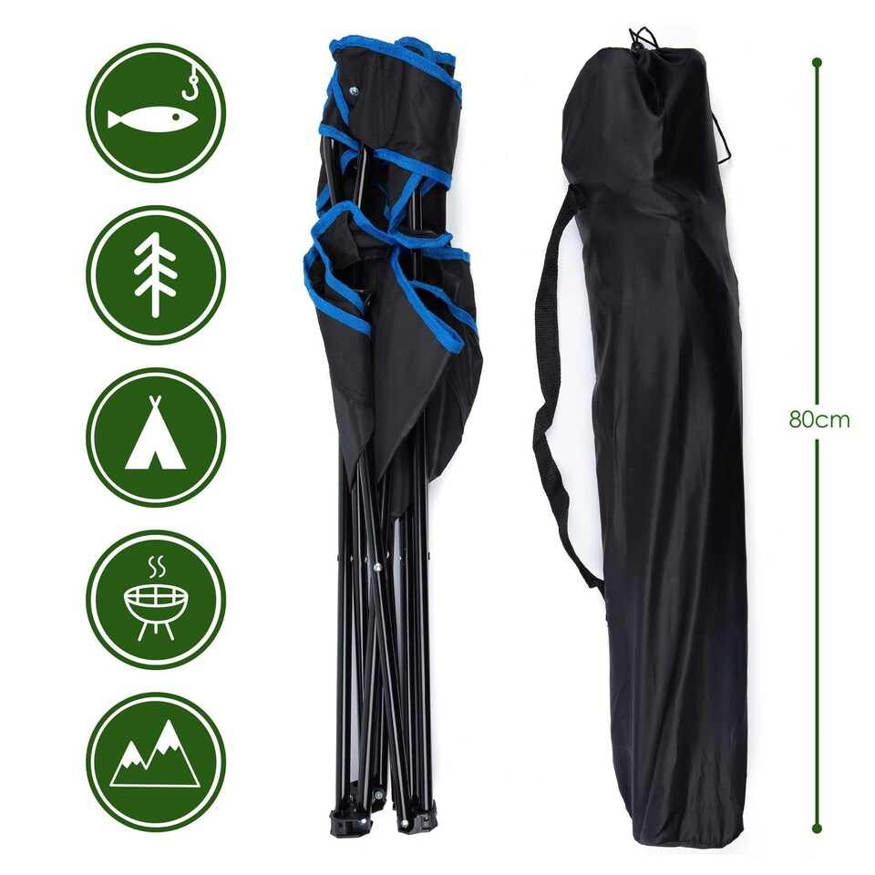 image 1 of just be... Camping Chair Black with Blue trim