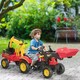image 2 of HOMCOM Kids Children Pedal Go Kart Ride On Toy Car Excavator Tractor with Moving Bucket Steering Wheel Removable Digger For 3 - 6 Years