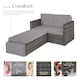 image 3 of Garden Sofa Corfu - 2 seater sofa, stool sun lounger, thick cushions | Grey | grey | 119 x 64,50 x 71,50 cm | 1