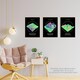 image 3 of Set of 3 Neon Scotland Mountain Topography Maps Ben Lawers Aberfeldy Wall Art Print A4