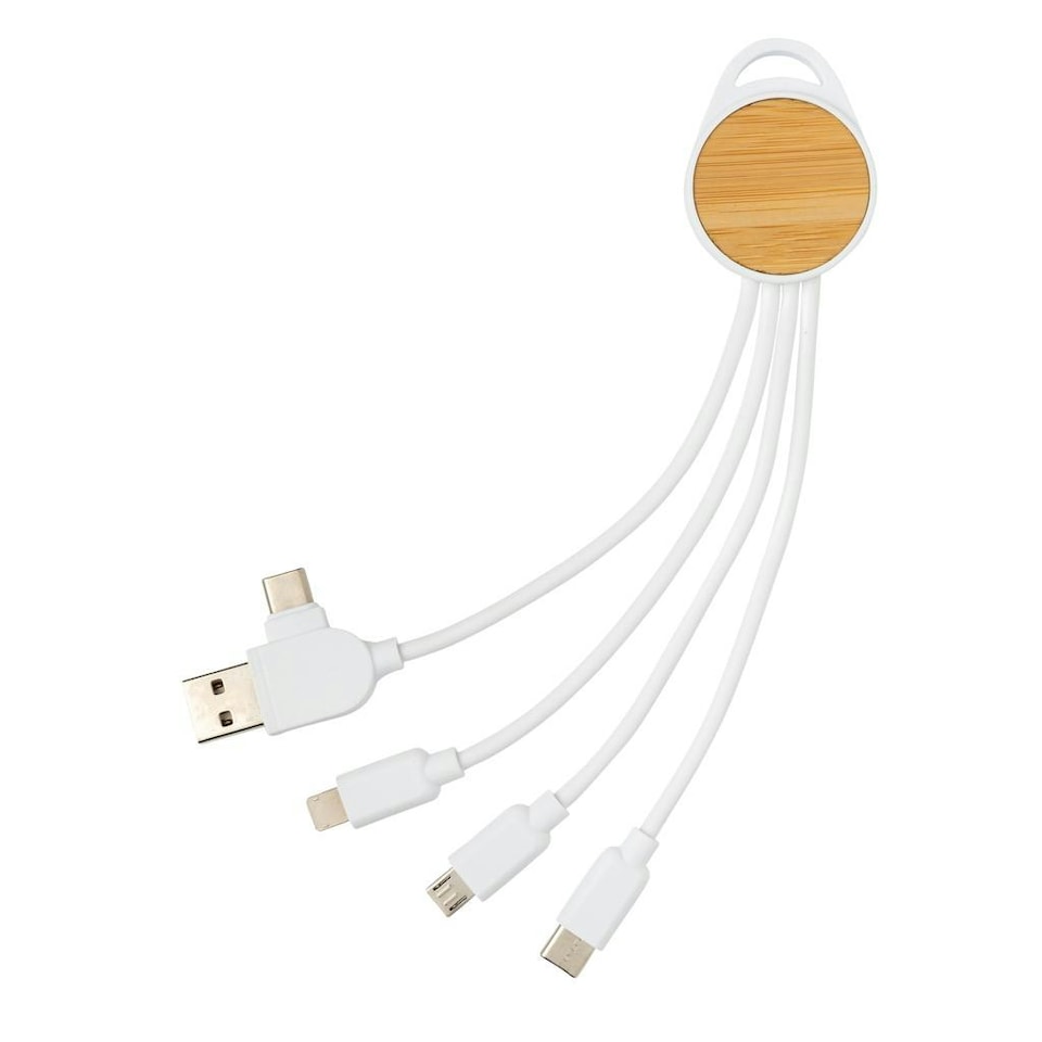 image 1 of XD Collection Ontario Recycled Plastic 6-In-1 USB Cable - White - One Size