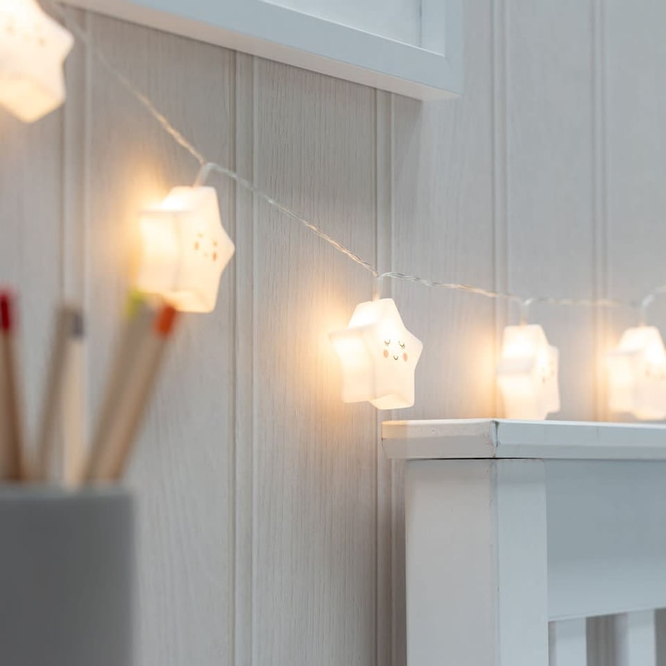 image 1 of ValueLights Set of 10 Kids Battery Powered Fairy String Lights with Stars