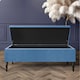 image 2 of Paris Plain 150cm Ottoman Storage Bench - Plush Velvet Shoe Bench - Duck Egg Upholstery Footstool with Storage