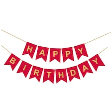 Happy Birthday Party Banner Red