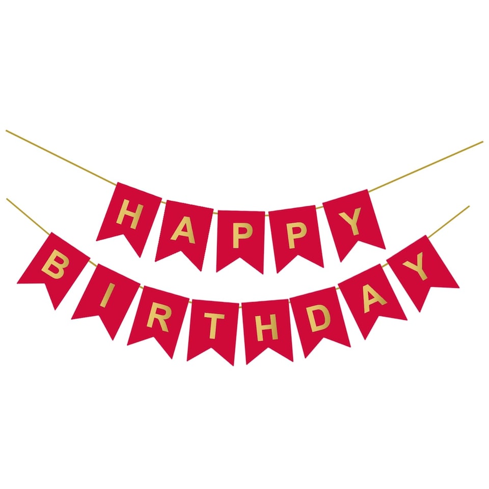 image 1 of Happy Birthday Party Banner Red