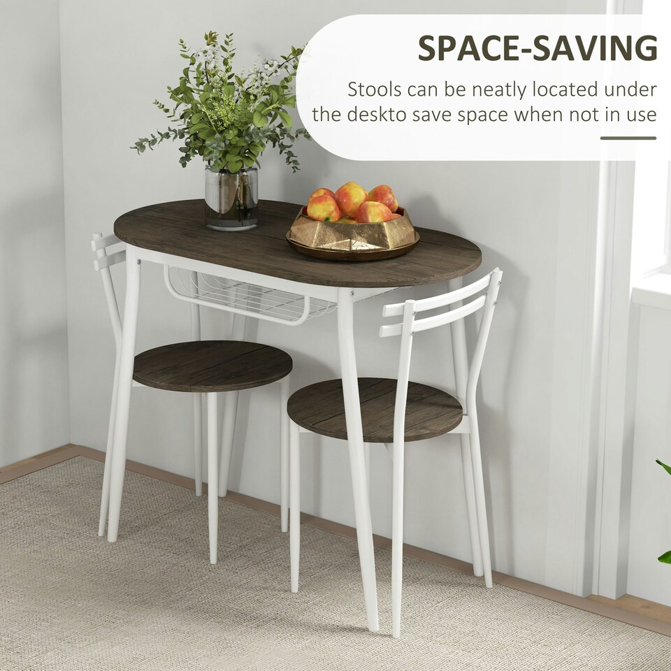image 1 of HOMCOM Dining Table and Chairs Set of 3, Kitchen Table with 2 Chairs