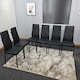 image 10 of Dining Chairs Set of 6 Black Leather Kitchen Chairs Black