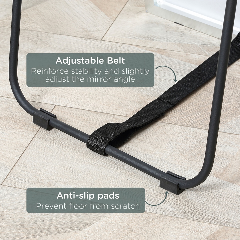 image 1 of HOMCOM Full Length Mirror Wall-Mounted, 160  40 cm Freestanding Rectangle Dressing Mirror for Bedroom, Living Room, Silver Frame