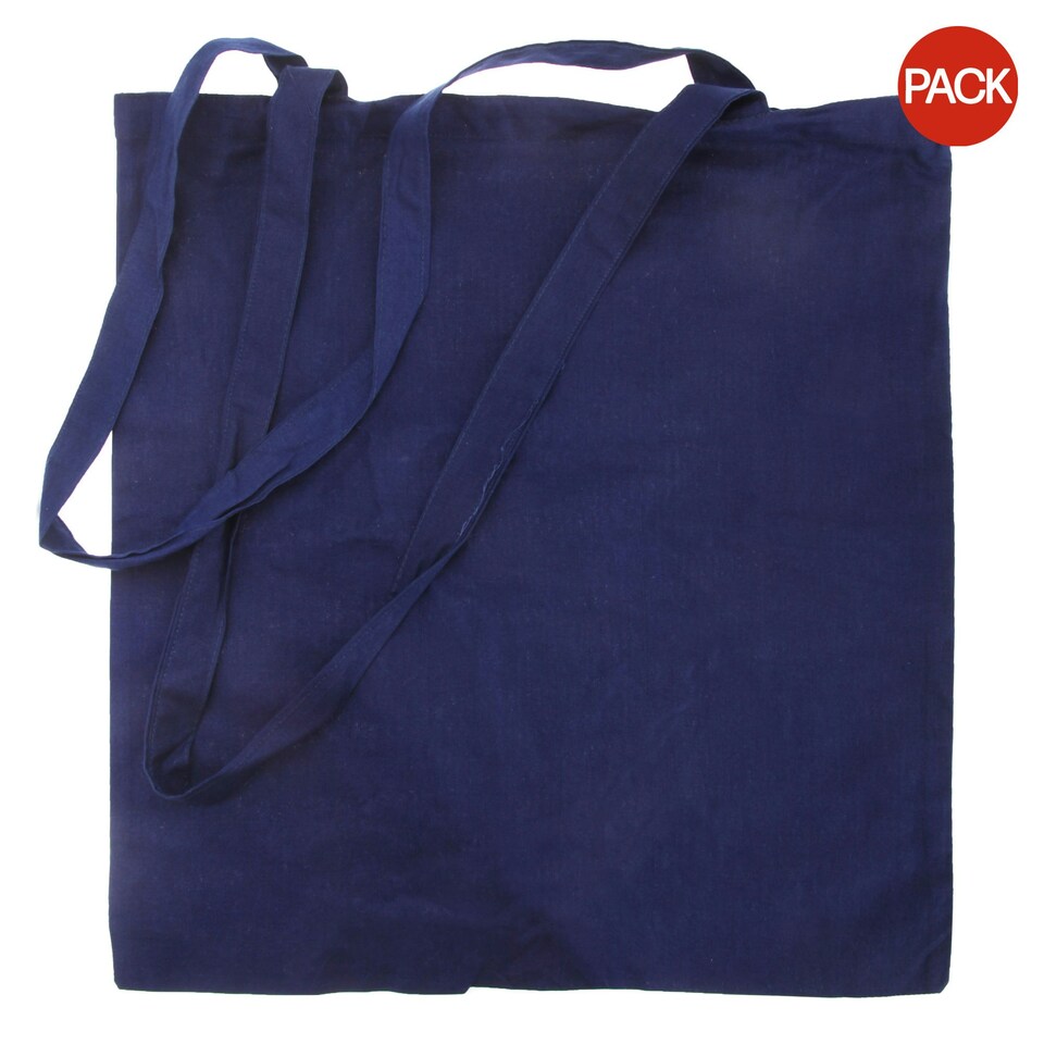 Shugon Guildford Cotton Shopper/Tote Shoulder Bag - 15 Litres (Pack of 2) - Navy Blue - One Size Blue