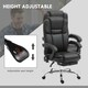 image 9 of Vinsetto Massage Office Chair, PU Leather High Back Recliner, Black
