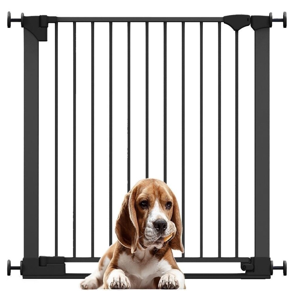 image 1 of Bettacare SafeStep Dog Gate, Black, 89cm - 96cm, Extra Low Walkthough, 74cm Extra Wide Doorway, One Piece Extra Wide Pet Gate