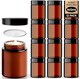 image 1 of Cosmetic Amber Glass Jar Set - UV Protection for Powder, Lotion and Cream