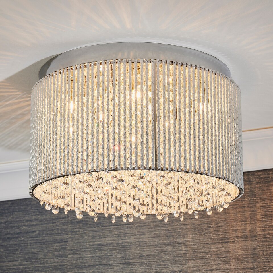 image 1 of Galina 10 Light Flush Light Chrome Plate & Clear Crystal, G9
