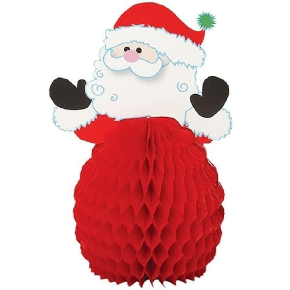 Santa Honeycomb Christmas Table Centrepiece Decorations 15cm - Pack of 4