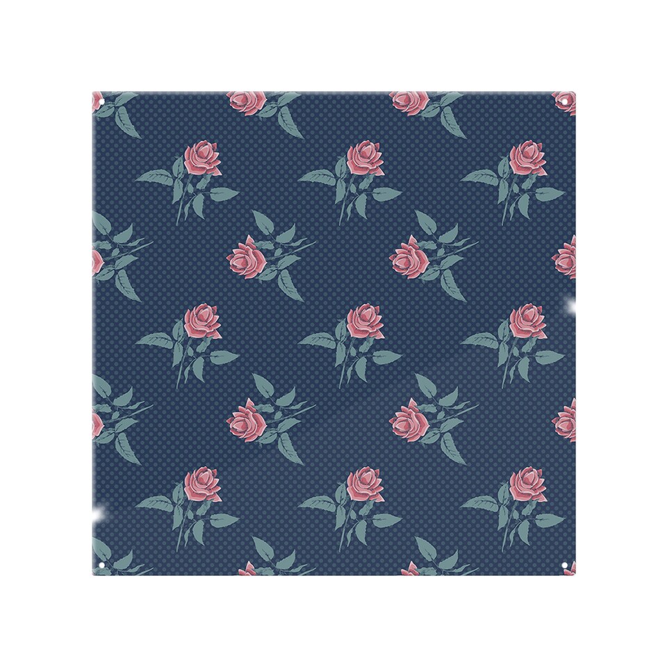 image 1 of Roses & Spots Print Splash Back | White