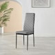 image 3 of Furniturebox 6x Milan Black Leg Grey Hatched Faux Leather Dining Chairs