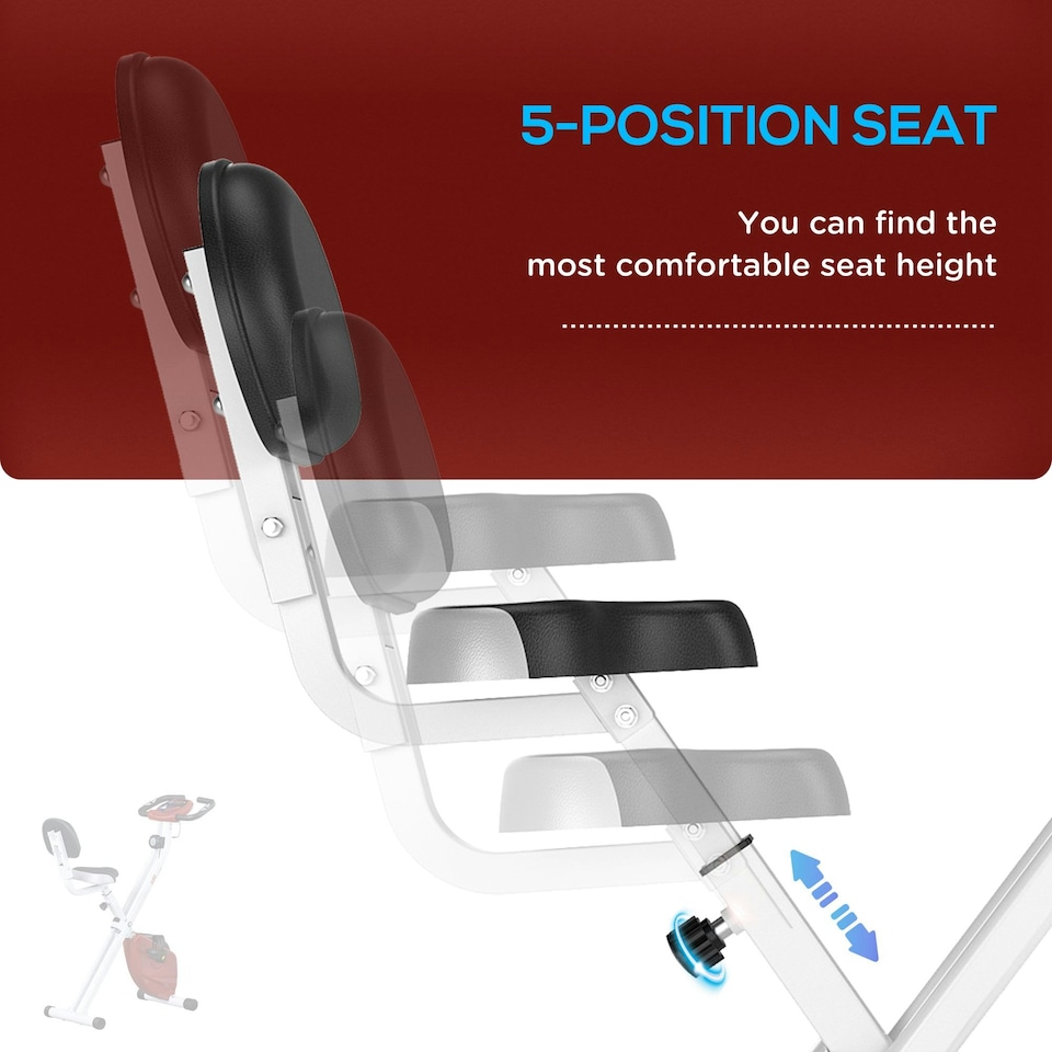 image 1 of HOMCOM Magnetic Resistance Exercise Bike Foldable LCD Adjustable Seat