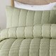 image 2 of Serene Crinkle Wave Duvet Cover Set Green