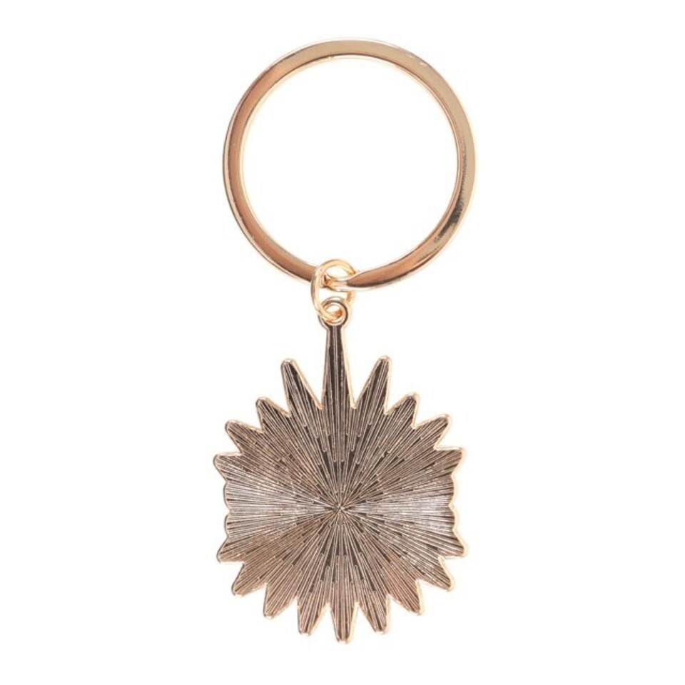 image 1 of Something Different All Seeing Eye Metal Keyring - Blue/White/Gold - One Size