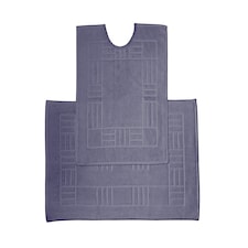 Chatsworth Pure Cotton Pedestal Mats Bathroom Super Soft (60x50 cm) | Blue | Denim | 60x50 cm | 1