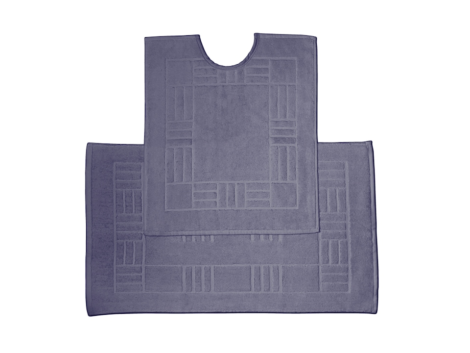 Chatsworth Pure Cotton Pedestal Mats Bathroom Super Soft (60x50 cm) | Blue | Denim | 60x50 cm | 1