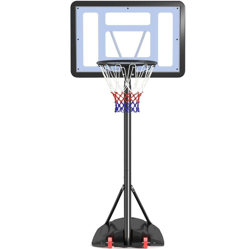 image 1 of Yaheetech 2.19-2.79M Height-Adjustable Basketball Hoop System Black