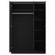 image 3 of FWStyle Stora 3 Door Wardrobe - Black Gloss Front Black