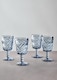 image 3 of Fleur Set Of Four Blue Wine Glasses