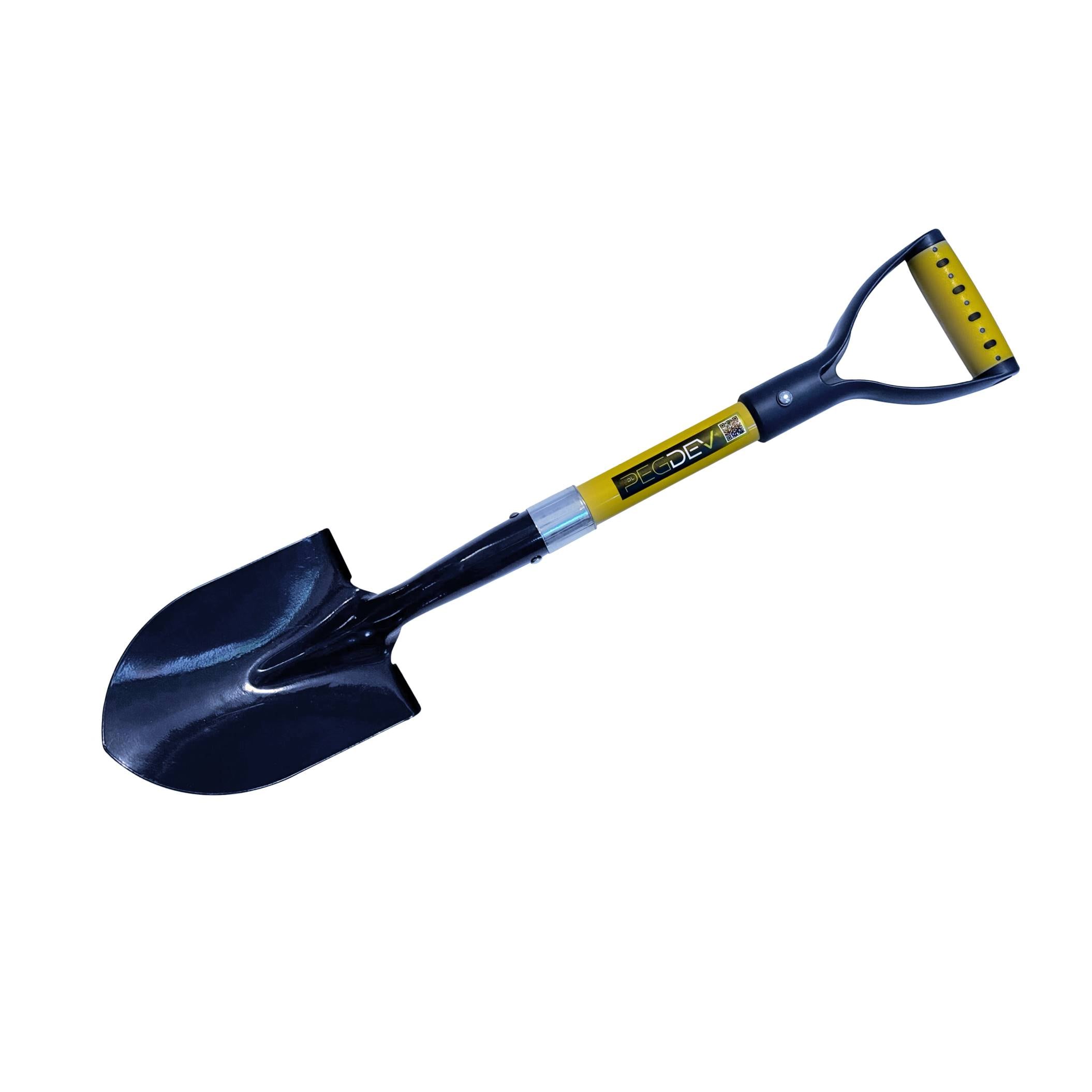 Pegdev Round Mouth Micro Shovel with Fibreglass PYD Handle 28in for Gardening in Navy