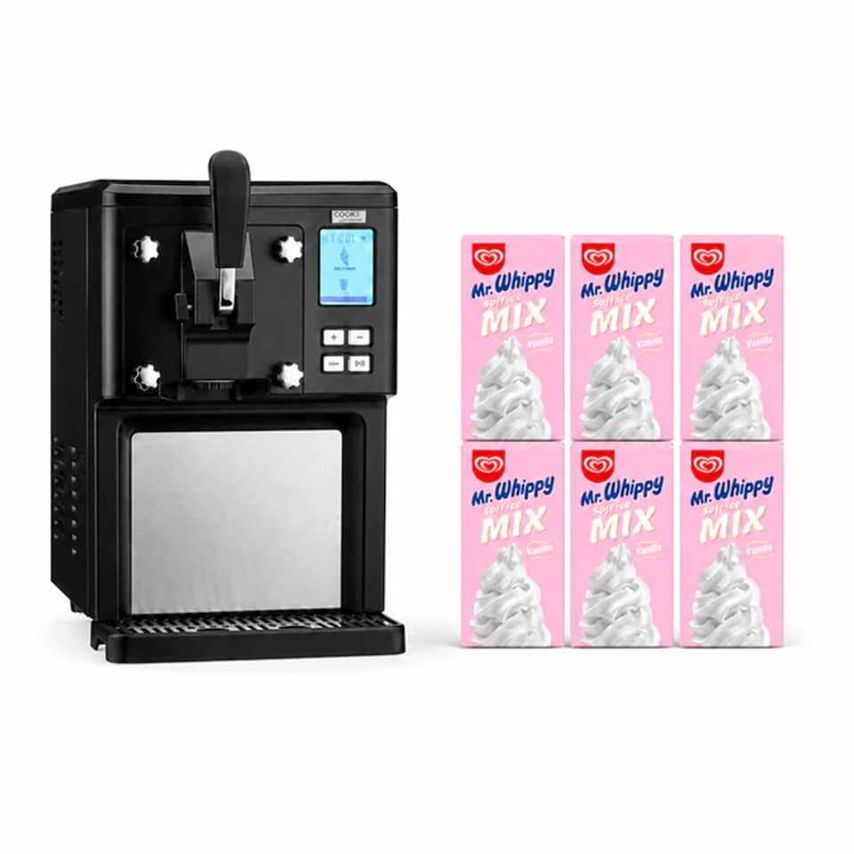 image 1 of Cooks Professional Digital Soft Serve Ice Cream Maker with 6 x 1L Mr Whippy Ice Cream Mix
