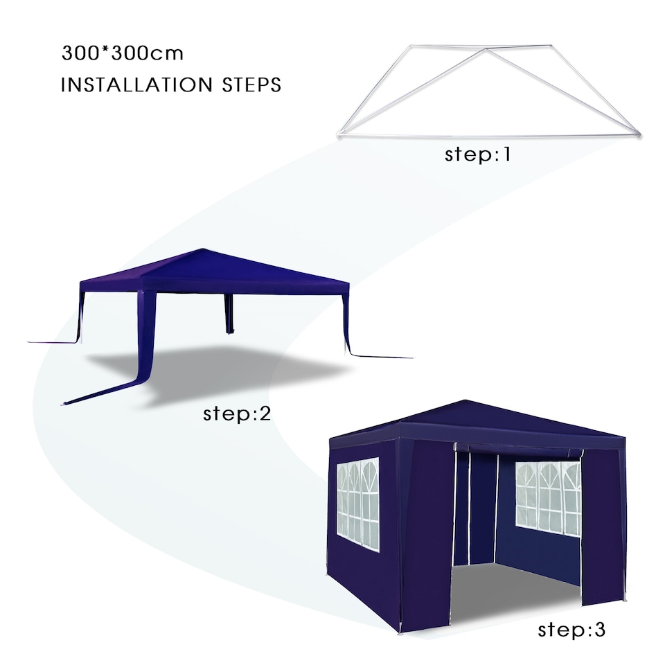 image 1 of MCC Direct 3x3 Event Gazebo Outdoor Marquee Garden Party Tent with Sides