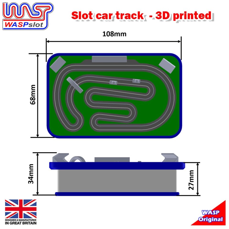 image 1 of Slot Car Trackside Scenery Slot Car Track Black 1:32 Scale Wasp